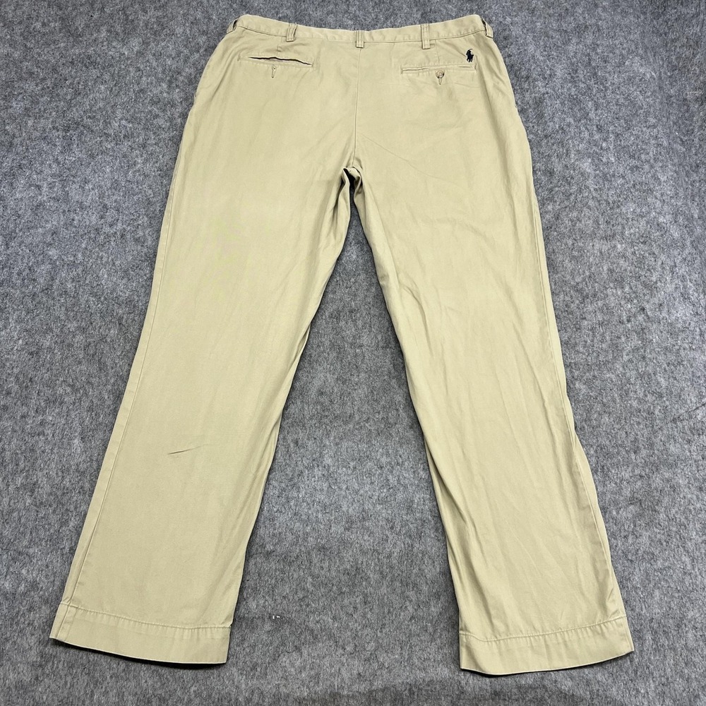 Polo Ralph Lauren Pants Mens 38x32 Beige Suffield Chino Classic Fit Preppy - Picture 2 of 15